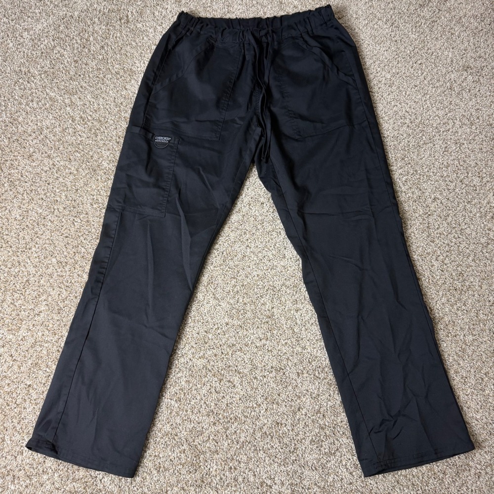 Cherokee Workwear Professionals Black Scrub Pants Womens Medium Short - Picture 1 of 8